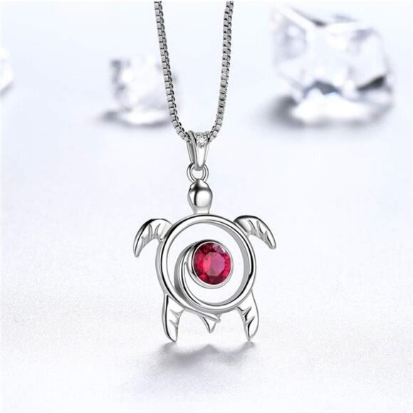 Silver Turtle Necklace Aurora Tears Celtic Spiral 925 Sterling Silver Women - Picture 2 of 6